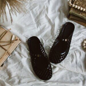 Jelly Mesh Mules with Adjustable Buckle Strap